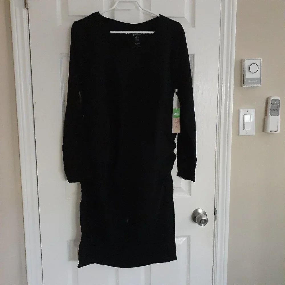 Paisley Sky Maternity NWT Women's XL Black Long Sleeve Dress - Picture 2 of 6